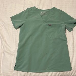 Jade Green Figs Scrub Top